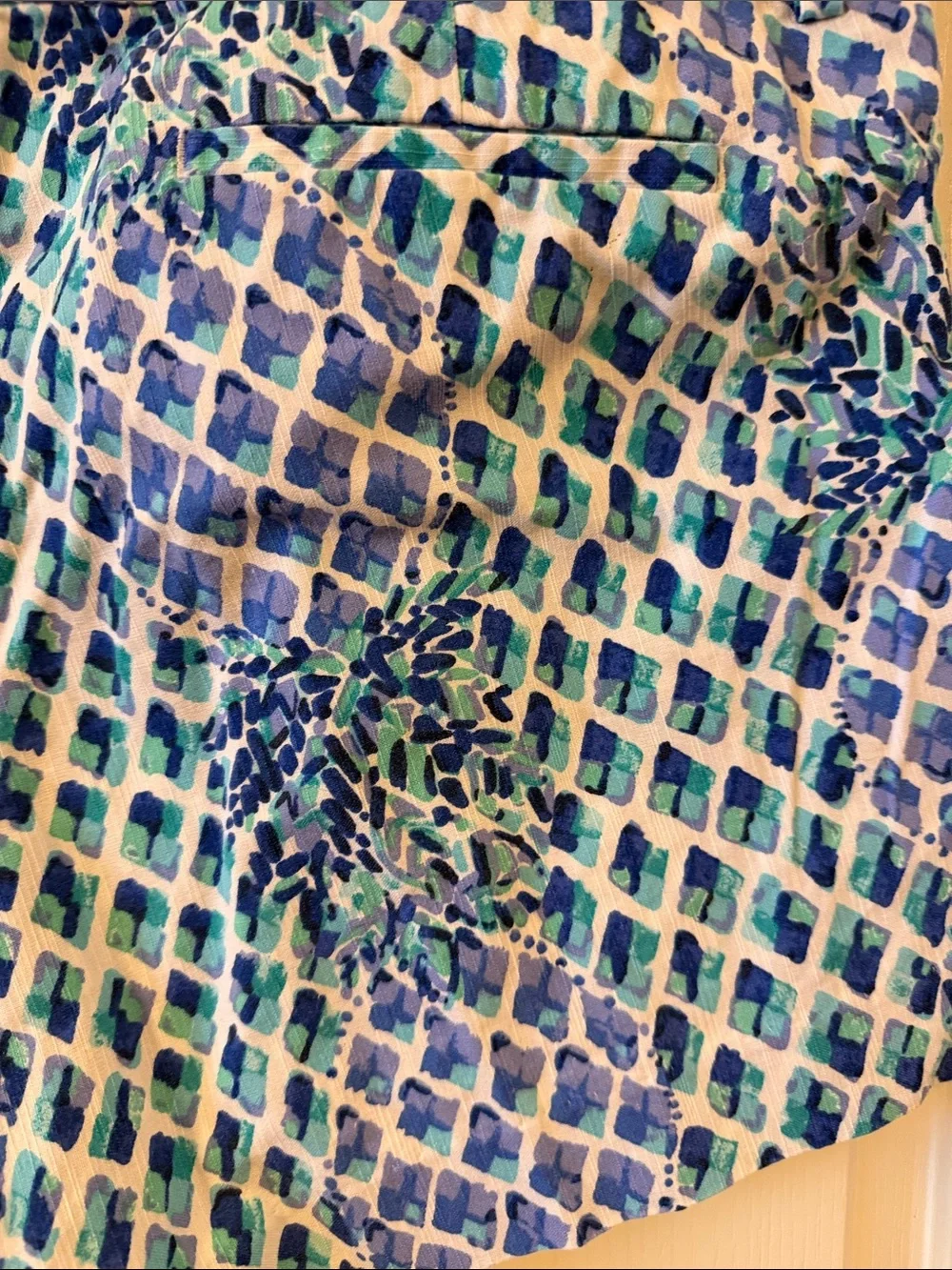Lilly Pulitzer Blue & Teal Printed Cotton Shorts
